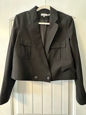 LIKE NEW! Calvin Klein Black Cropped Two-Button Blazer
